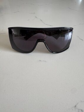 Givenchy Pilot Sunglasses In Black Acetate Frame-Lettering With Grey Lens